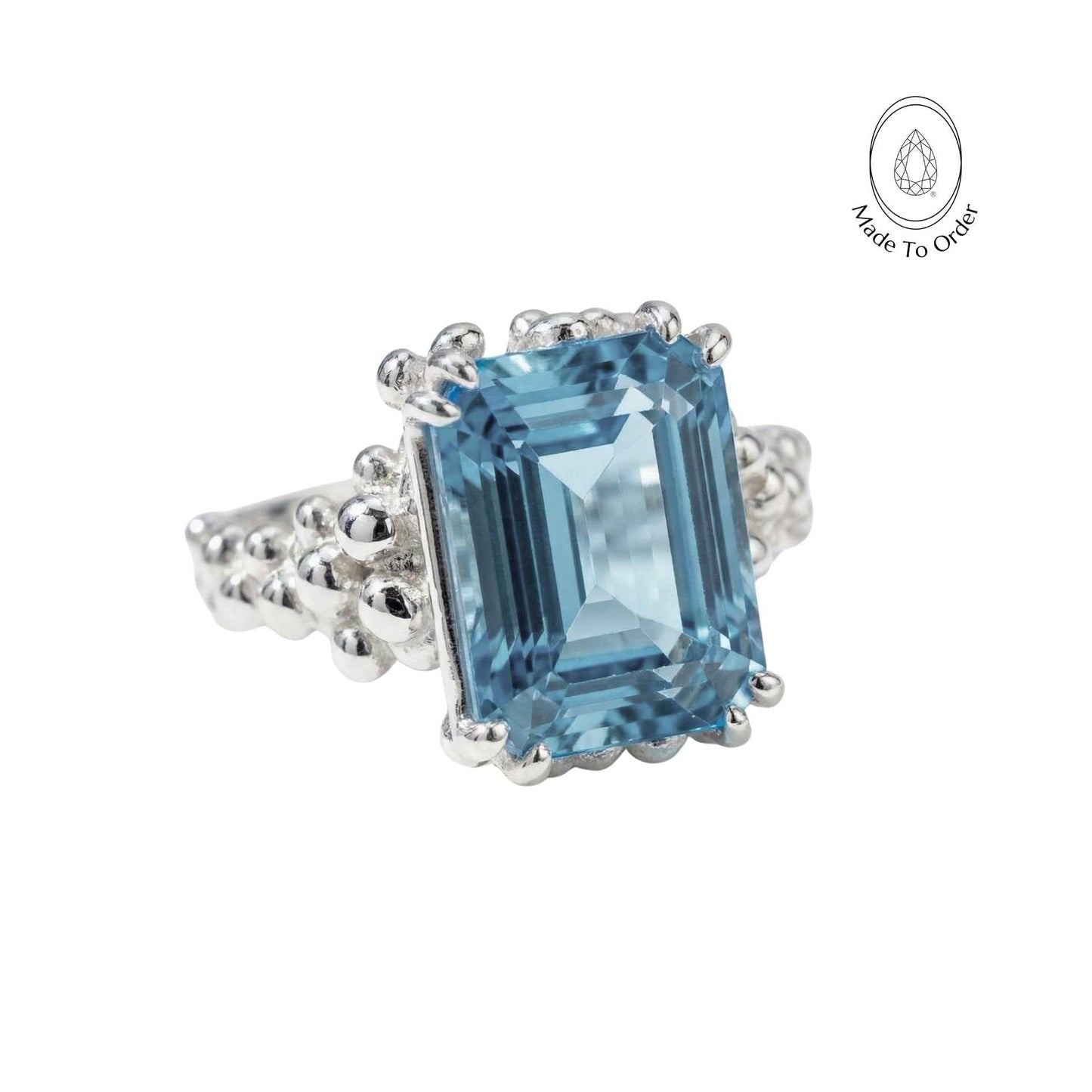 Silver Sky Blue Topaz Ring - Aurelia