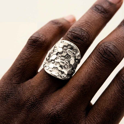 Silver Statement Saddle Ring - Hemera