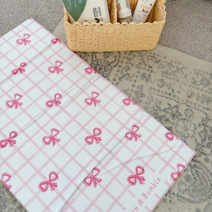 Travel Changing Mat - Pink Bows