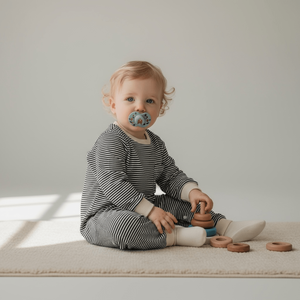 Striped Long Sleeve Romper - The Little Hive