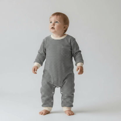Striped Long Sleeve Romper - The Little Hive