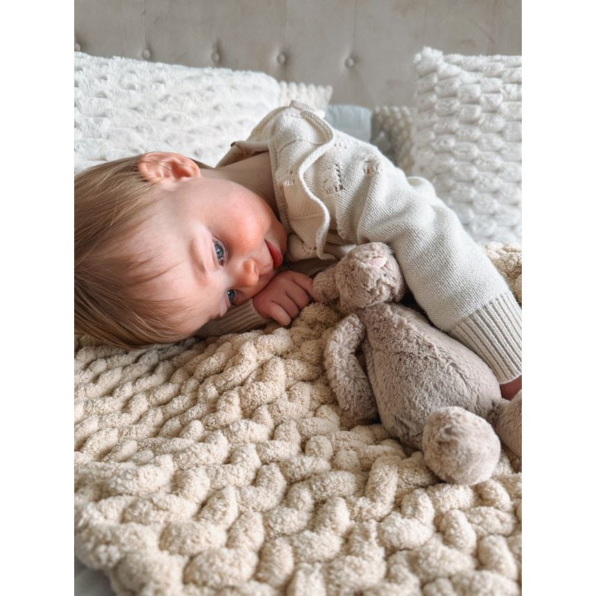 Super Chunky Crochet Blanket – Handmade in Neutral Tones - The Little Hive