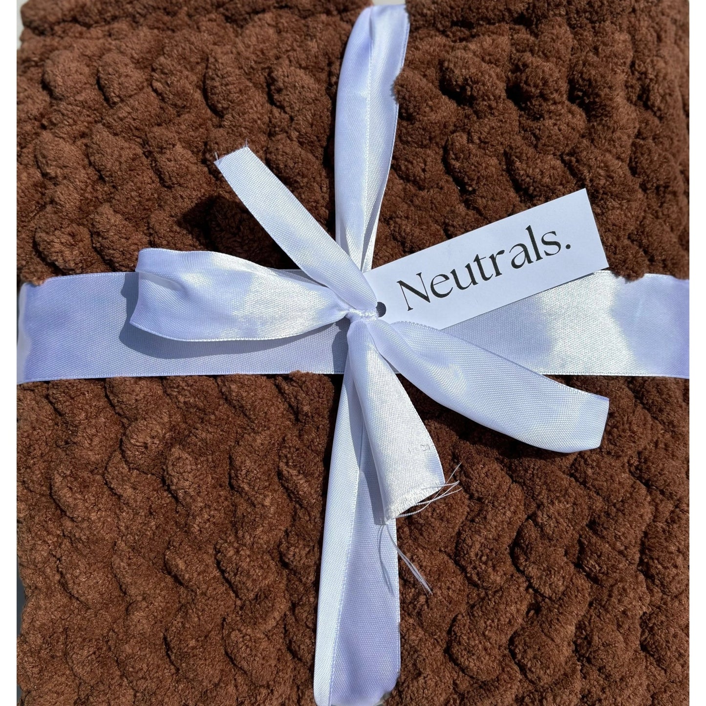 Super Chunky Crochet Blanket – Handmade in Neutral Tones - The Little Hive