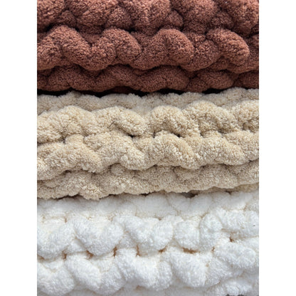 Super Chunky Crochet Blanket – Handmade in Neutral Tones - The Little Hive