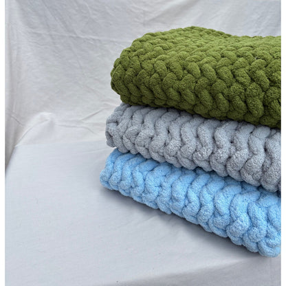 Super Chunky Crochet Blanket – Handmade in Neutral Tones - The Little Hive