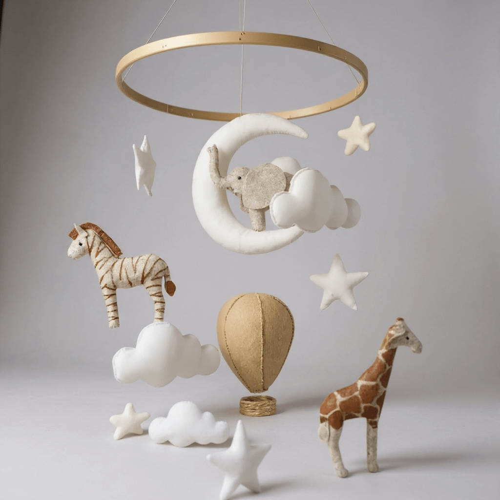 Under the Safari Moon Cot Mobile - The Little Hive