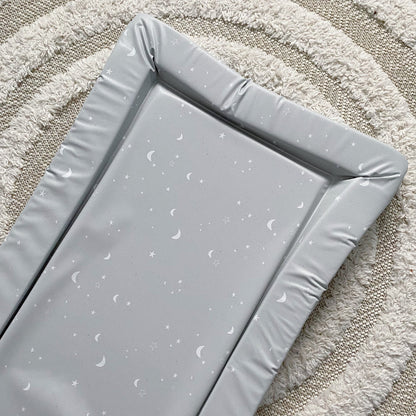 Standard Changing Mat - Grey-green moon and stars Print