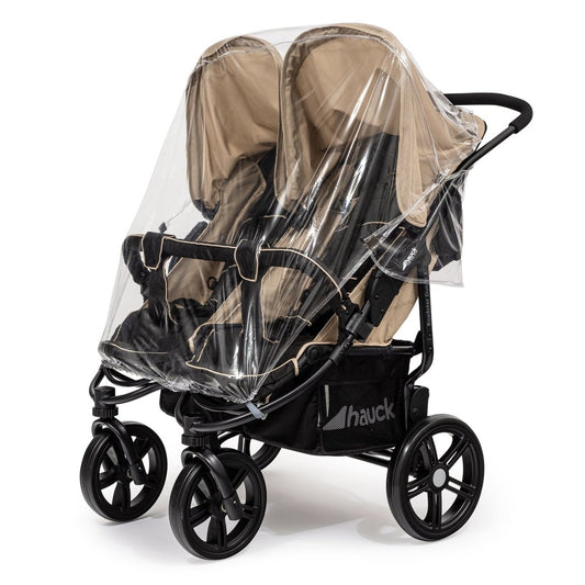 Housse de pluie universelle pour poussettes côte à côte - Compatible avec tous les modèles