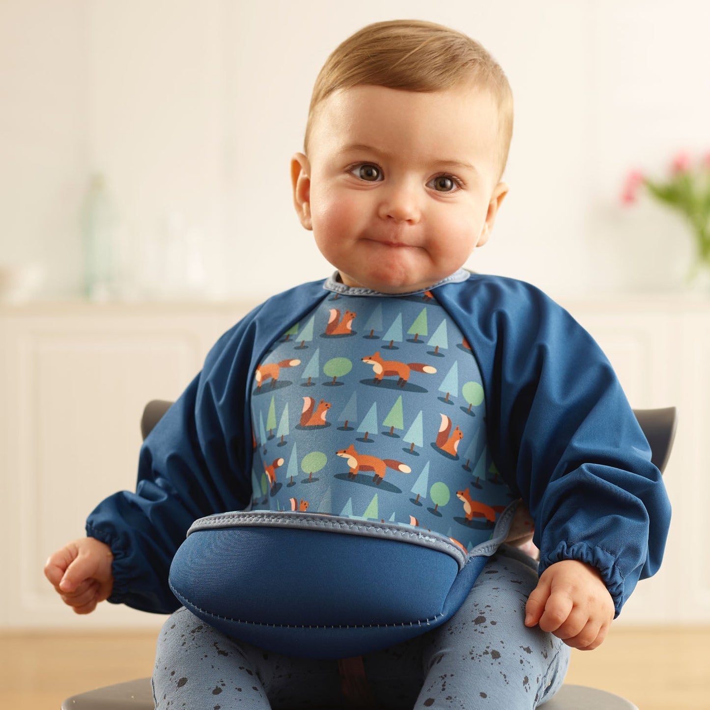 Weaning Bib with Sleeves - Foxes UltraBib - The Little Hive