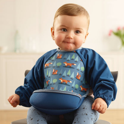 Weaning Bib with Sleeves - Foxes UltraBib - The Little Hive