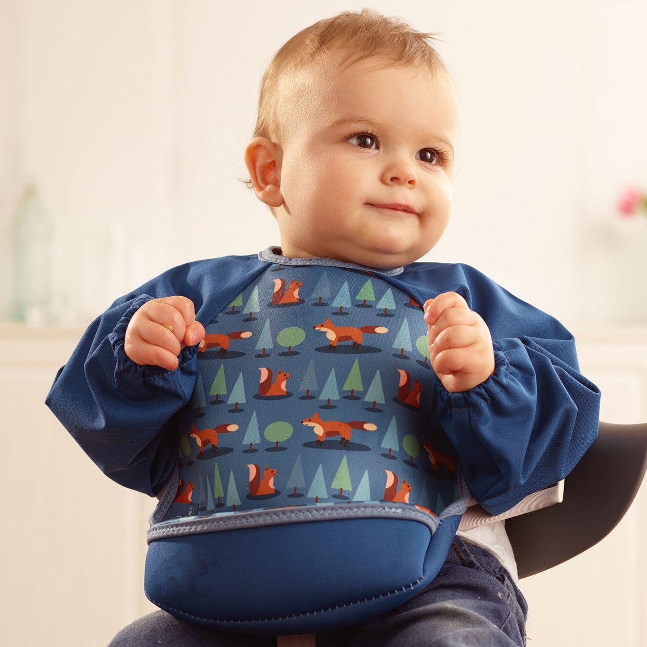 Weaning Bib with Sleeves - Foxes UltraBib - The Little Hive