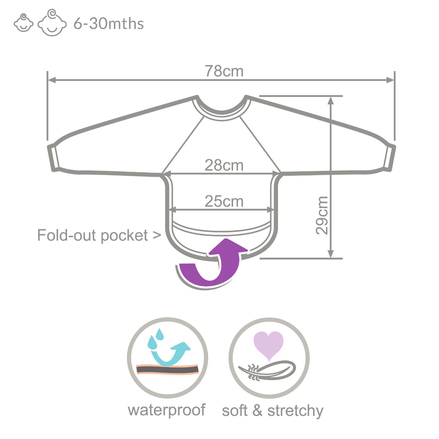 Weaning Bib with Sleeves - Foxes UltraBib - The Little Hive