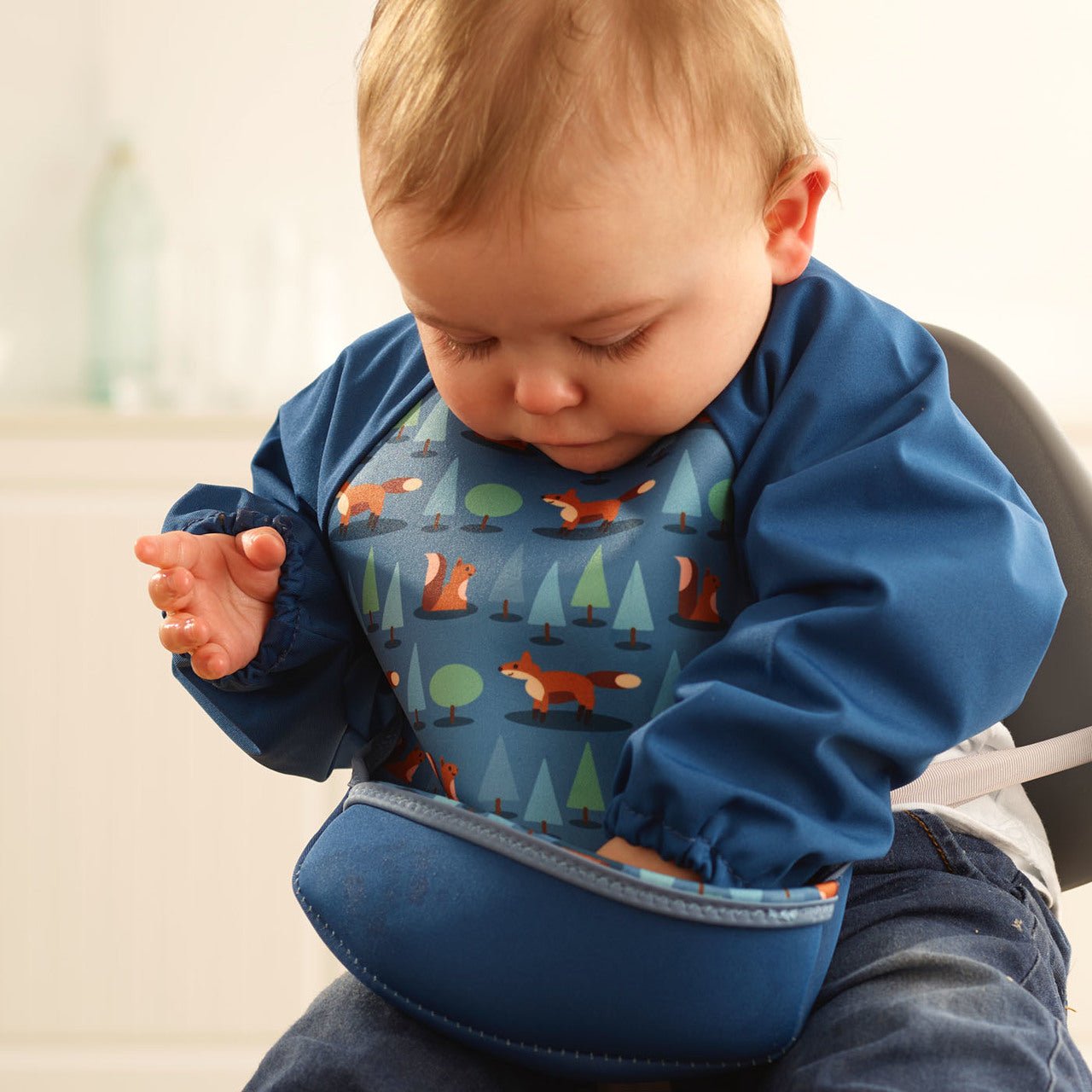 Weaning Bib with Sleeves - Foxes UltraBib - The Little Hive