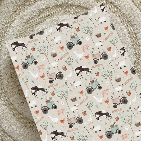 Anti-Roll Wedge Changing Mat - Gingers Farm Print