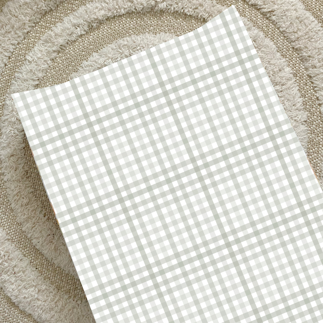 Anti-Roll Wedge Changing Mat - Sage Green Gingham