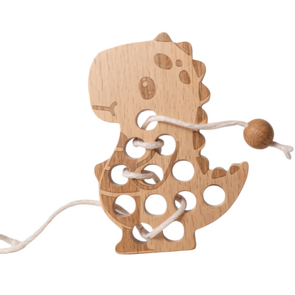 Wooden Dinosaur Lacing Toy - The Little Hive